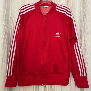 Adidas red zip front sweatshirt